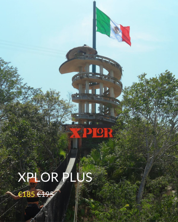 Xplor Plus em Xplor com tirolesas, ATV, rios subterrâneos e experiência de aventura premium na selva maia.