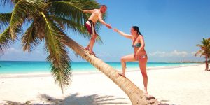 palmeira na praia de tulum, areia blanca